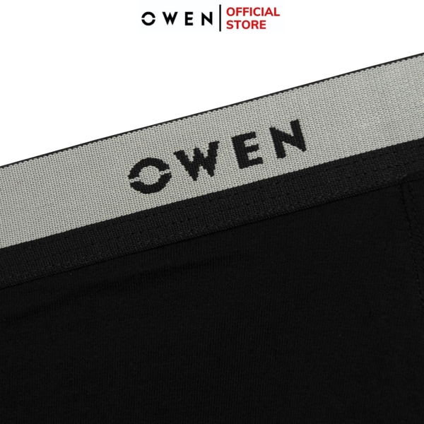 Quần Lót Nam Owen QLB242503 màu đen cạp xám dáng sịp đùi boxer chất liệu cotton