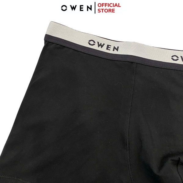Quần Lót Nam Owen QLB242503 màu đen cạp xám dáng sịp đùi boxer chất liệu cotton