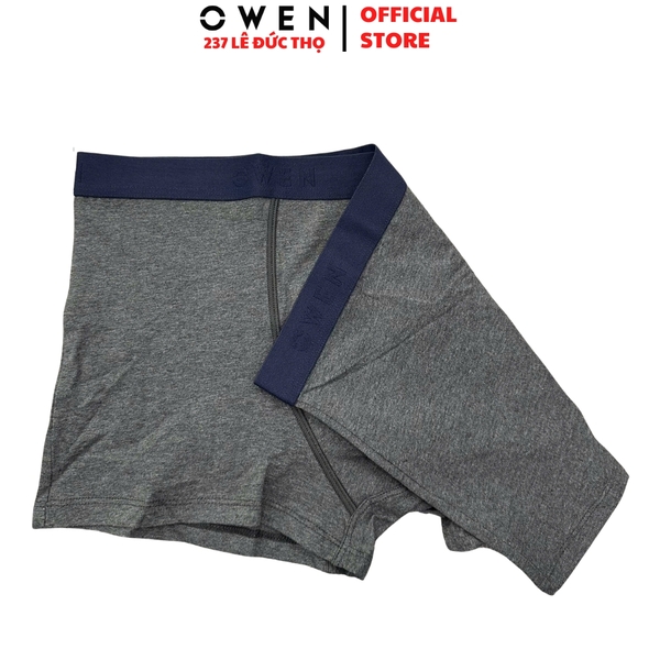 Quần Lót Nam Owen QLBR221540 màu xám đậm kiểu sịp đùi Boxer Vải Cotton