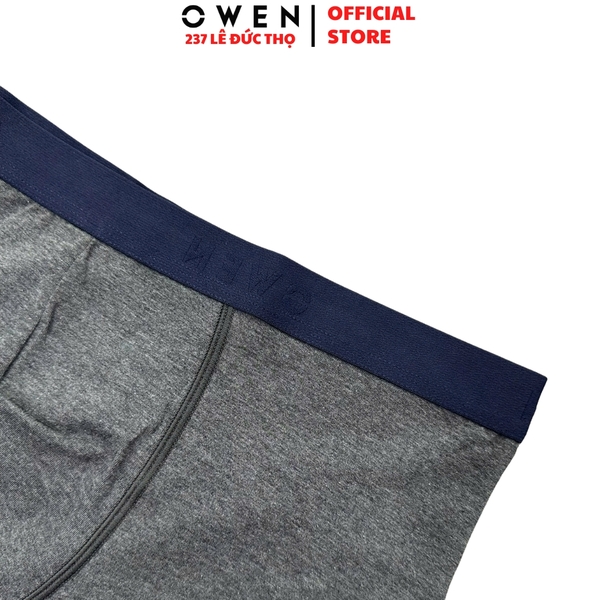 Quần Lót Nam Owen QLBR221540 màu xám đậm kiểu sịp đùi Boxer Vải Cotton
