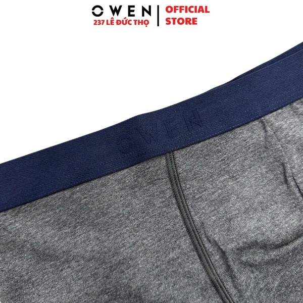 Quần Lót Nam Owen QLBR221540 màu xám đậm kiểu sịp đùi Boxer Vải Cotton