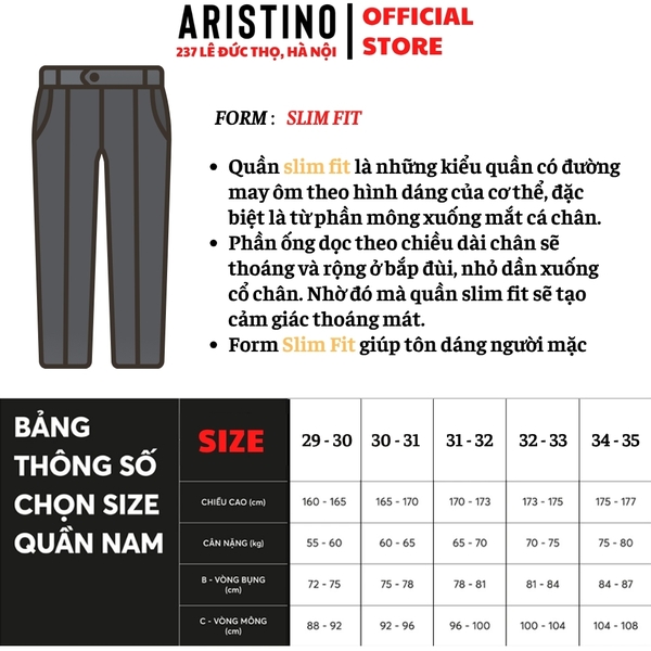 Quần Âu Nam Aristino Quần Tây ATR0060S1