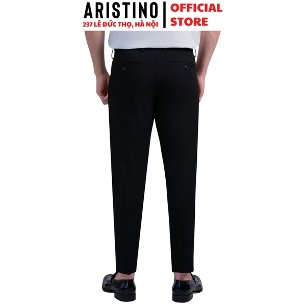 Quần Âu Nam Aristino Quần Tây ATR0230S2 màu đen 1 dáng ôm vừa Cropped