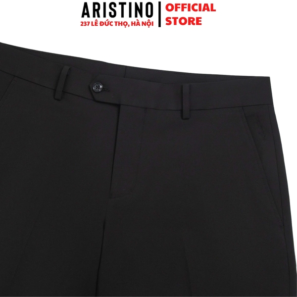 Quần Âu Nam Aristino Quần Tây ATR0230S2 màu đen 1 dáng ôm vừa Cropped