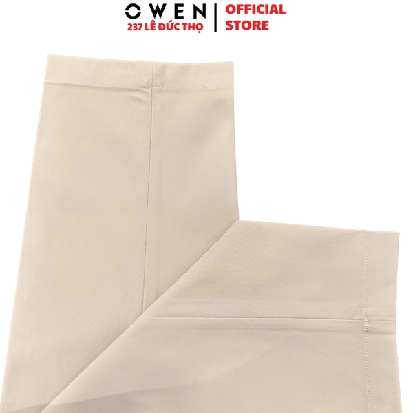 Quần tây Nam Owen QG257109 màu be đậm dáng S-form thể thao chất liệu polyester
