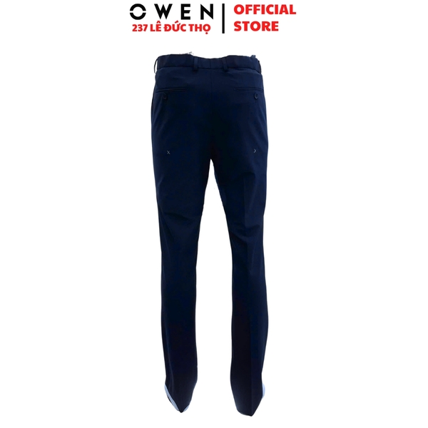 Quần Tây Nam Owen QRT263068 màu xanh tím than dáng suông regular fit cạp tăng đơ chất liệu polyester