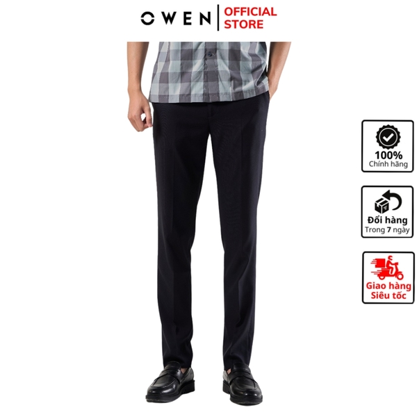 Quần Tây Nam Owen QS231512R2 (QS242844R) màu navy dáng slim fit vải nano