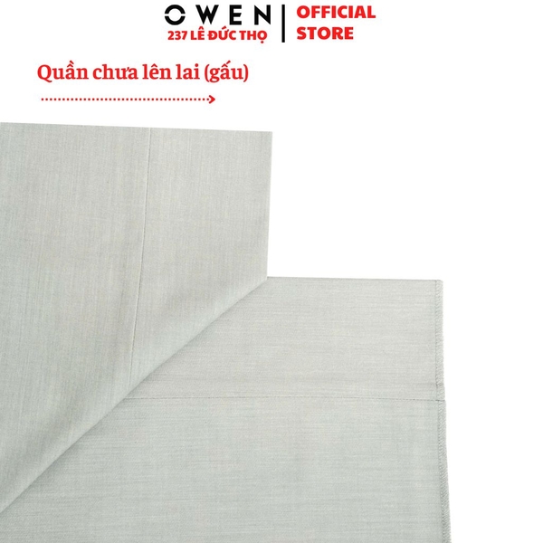 Quần tây Nam Owen QST262090 màu xám nhạt dáng ôm slim fit cạp tăng đơ chất liệu polyester spandex
