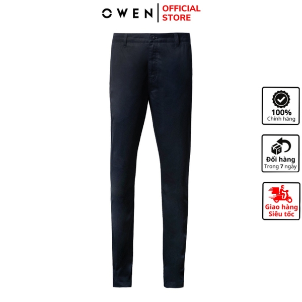 Quần Kaki Nam Owen QKSL221205 màu dark navy Dáng Slim Fit Vải Cotton