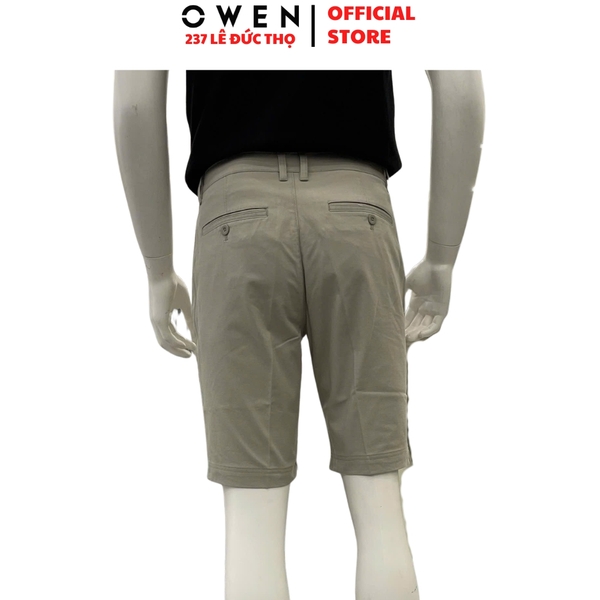 Quần Short Nam Owen SK261014 màu rêu dáng ôm slim fit chất liệu cotton spandex