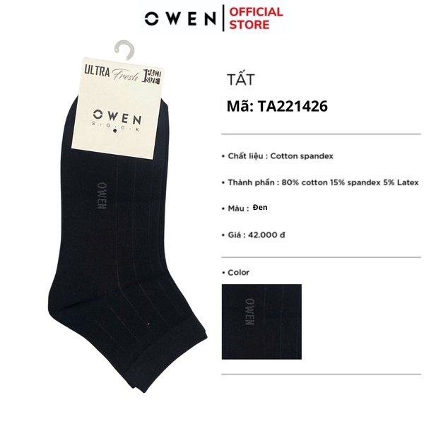Tất Nam Owen TA221426 vớ cổ trung chất liệu cotton