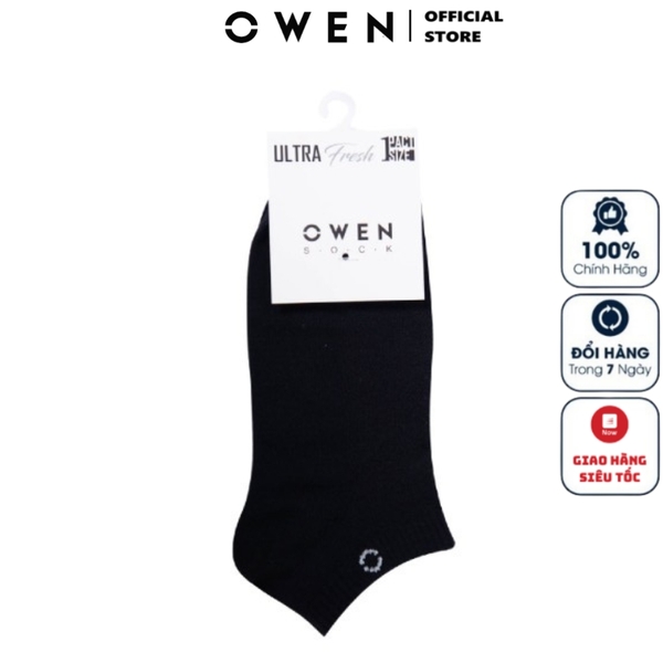 Tất Nam Owen TA221460 màu đen trơn  Vải Cotton