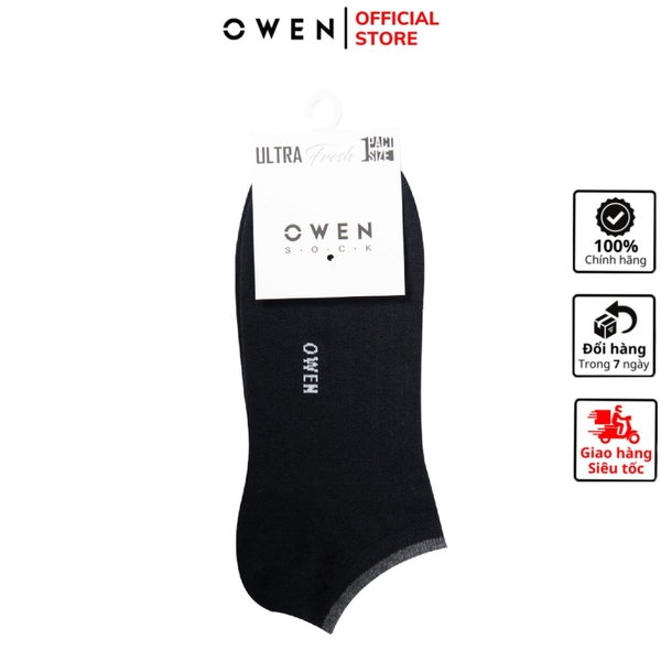 Tất Nam Owen TA221469 màu đen trơn  Vải Cotton