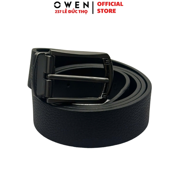 Thắt Lưng Nam Owen BELT261066 dây da màu đen Mặt Khóa Kim chất liệu da bò thật