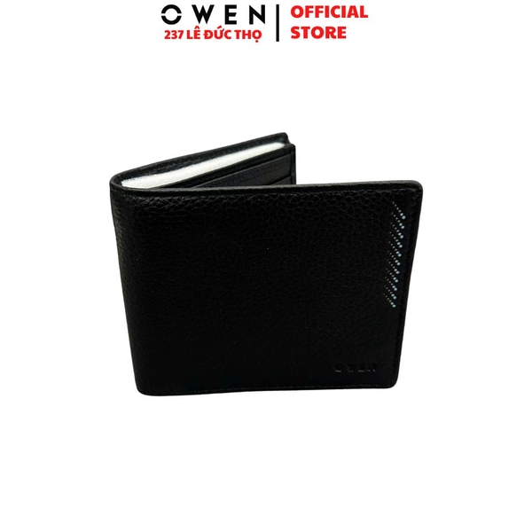 Ví Da Nam Owen VD251205 Màu Đen Dáng Ngang Da Bò