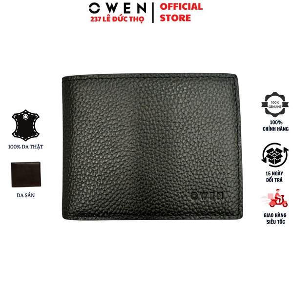 Ví Da Nam Owen VD256218 Màu Đen Dáng Ngang