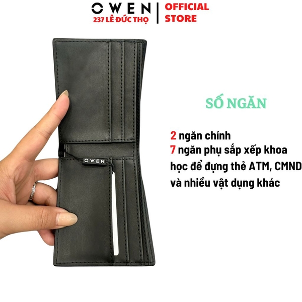 Ví Da Nam Owen VD256218 Màu Đen Dáng Ngang