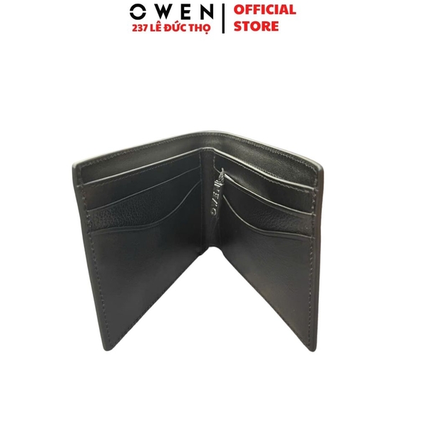Ví Da Nam Owen VD268700_BL Đen Dáng Ngang Chất Liệu 100% Da Bò Thật