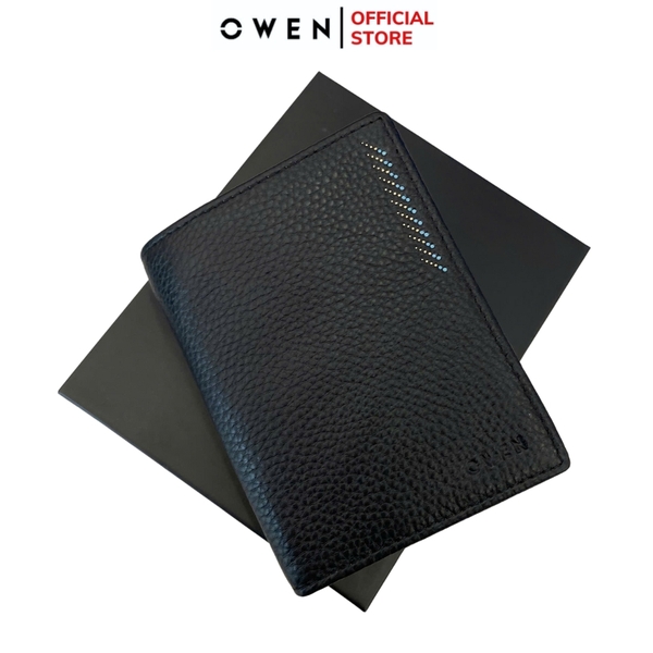 Ví Nam Owen Ví Da Bóp Nam VD251209 màu đen da sần Kiểu Dáng Ví Dọc chất liệu da bò thật