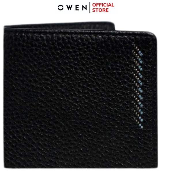 Ví Nam Owen Ví Da Bóp Nam VD251209 màu đen da sần Kiểu Dáng Ví Dọc chất liệu da bò thật