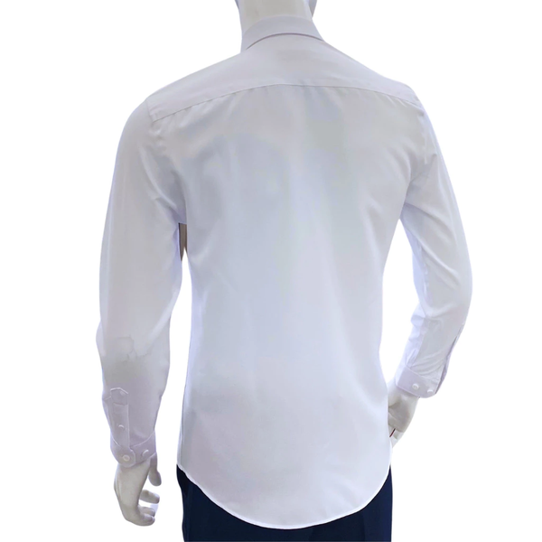 Áo Sơ Mi Trắng Nam Tay Dài Owen AR240309D màu trắng trơn Dáng suông regular fit tà lượn không túi Chất liệu café