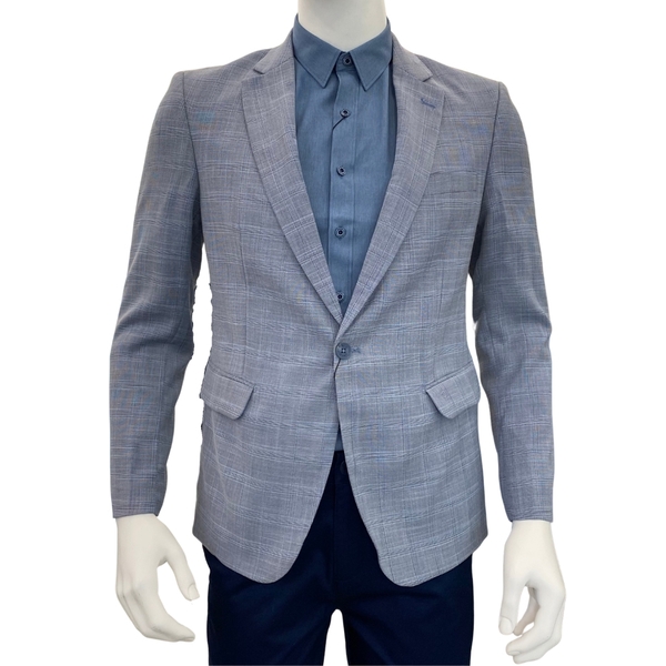 Áo Demi - Blazer Owen BL220692 kẻ caro ghi dáng regular fit Chất Liệu Polyester