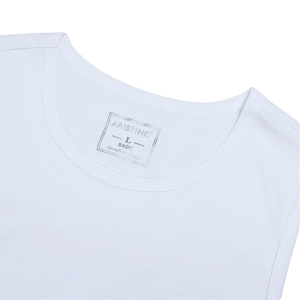 Áo Ba Lỗ Nam Aristino AC23 kiểu sát nách màu trắng trơn chất liệu 100% cotton