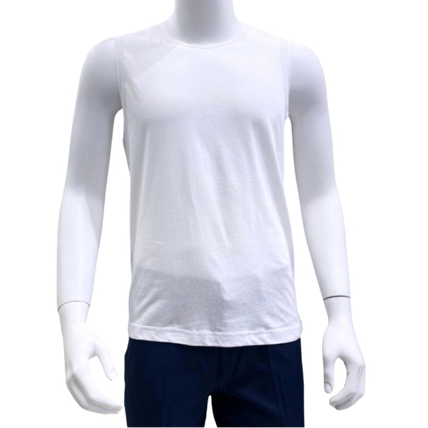 Áo Ba Lỗ Nam Aristino AC23 kiểu sát nách màu trắng trơn chất liệu 100% cotton