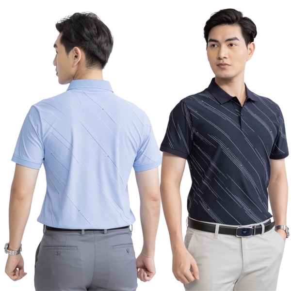 Áo Thun Polo Nam Cổ Bẻ Aristino APS056S3 màu Xanh biển 218 in, Xanh tím than 26 in