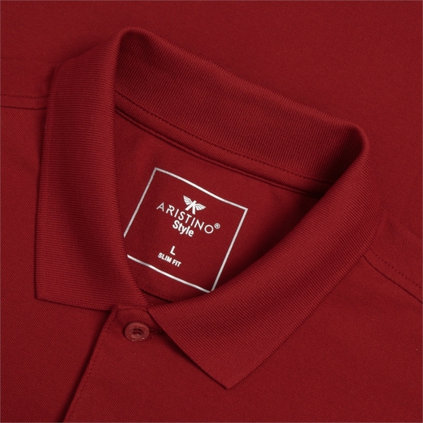 Áo Thun Polo Nam Cổ Bẻ Aristino APS134S3 màu Cam 110 kẻ Jacquard