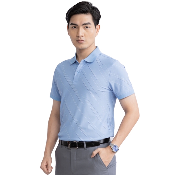Áo Thun Polo Nam Cổ Bẻ Aristino APS056S3 màu Xanh biển 218 in, Xanh tím than 26 in