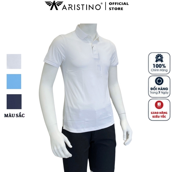 Áo Thun Polo Nam Cổ Bẻ Aristino APS087S3 Màu: Trắng 6, Xanh biển 200, Xanh tím than 26