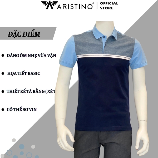 Áo Thun Polo Nam Cổ Bẻ Aristino APS137S3 Màu: Xanh biển 223
