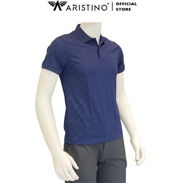 Áo Thun Polo Nam Cổ Bẻ Aristino APS155S3 Màu: Xanh biển 163 Jackquard họa tiết, Xanh tím than 41Jackquard họa tiết