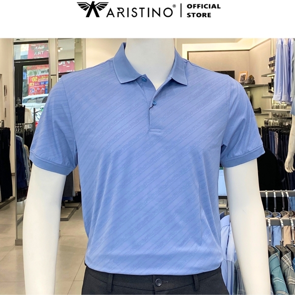 Áo Thun Polo Nam Cổ Bẻ Aristino APS155S3 Màu: Xanh biển 163 Jackquard họa tiết, Xanh tím than 41Jackquard họa tiết