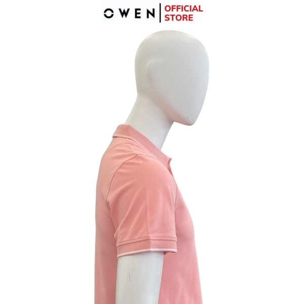 Áo Thun polo Nam Tay Ngắn Có Cổ Owen APV231346 màu hồng dáng body fit vải cotton