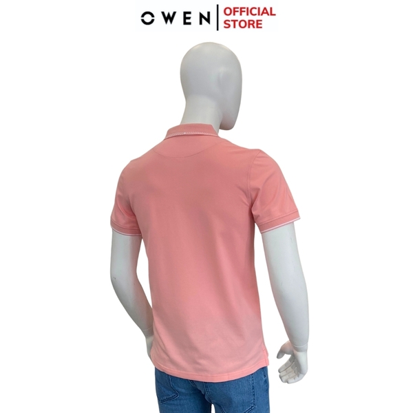 Áo Thun polo Nam Tay Ngắn Có Cổ Owen APV231346 màu hồng dáng body fit vải cotton