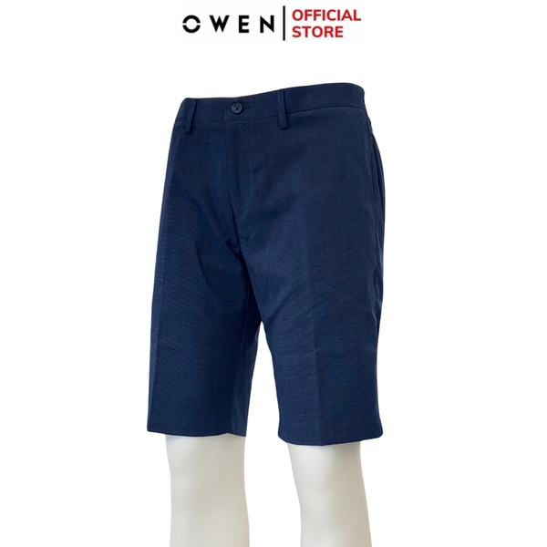 Quần Short Nam Owen ST231817 sóc âu màu xanh dáng slim fit chất liệu polyester