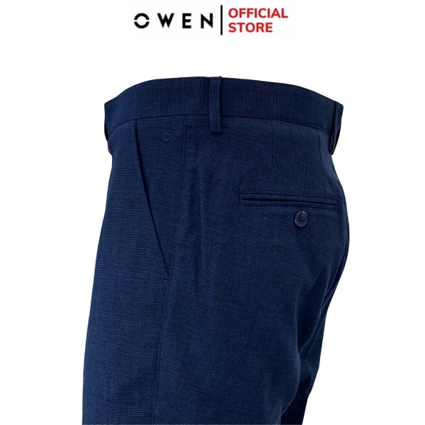 Quần Short Nam Owen ST231817 sóc âu màu xanh dáng slim fit chất liệu polyester