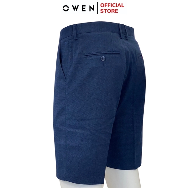 Quần Short Nam Owen ST231817 sóc âu màu xanh dáng slim fit chất liệu polyester