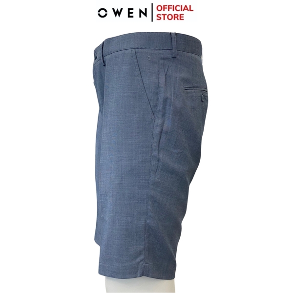Quần Short Nam Owen ST231818 sóc âu màu xanh sáng dáng slim fit chất liệu polyester
