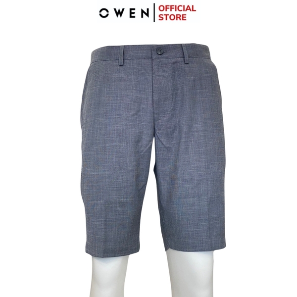 Quần Short Nam Owen ST231809 sóc âu màu xám nhạt dáng slim fit chất liệu polyester