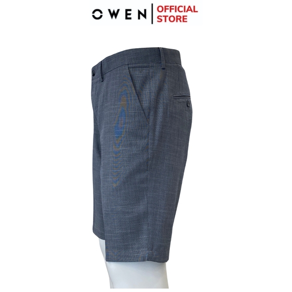 Quần Short Nam Owen ST231809 sóc âu màu xám nhạt dáng slim fit chất liệu polyester