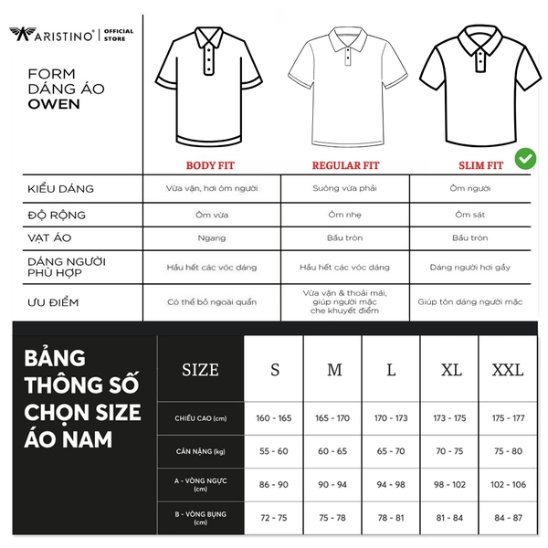 Áo Thun Polo Nam Cổ Bẻ Aristino APS129S3 Màu: Xanh rêu 68 kẻ Jacquard