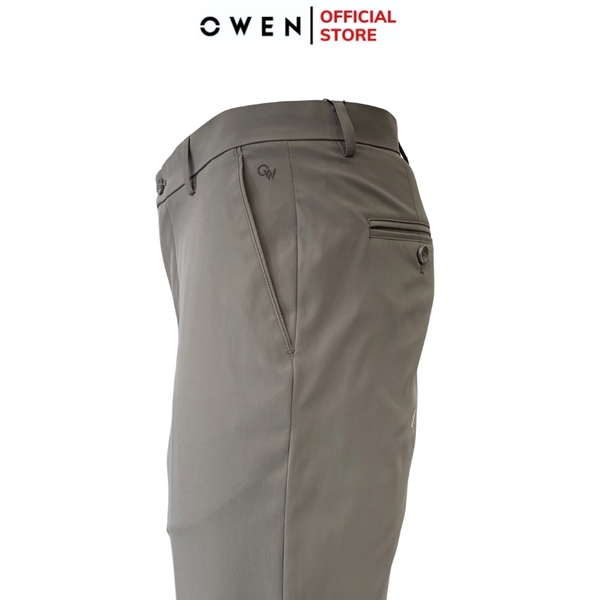 Quần Tây Nam Owen QG242424 màu nâu xám dáng S-Form chất liệu poly