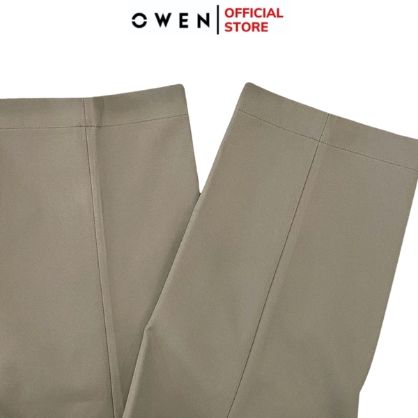 Quần Tây Nam Owen QG242424 màu nâu xám dáng S-Form chất liệu poly