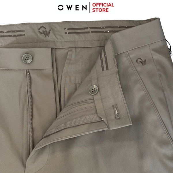 Quần Tây Nam Owen QG242424 màu nâu xám dáng S-Form chất liệu poly