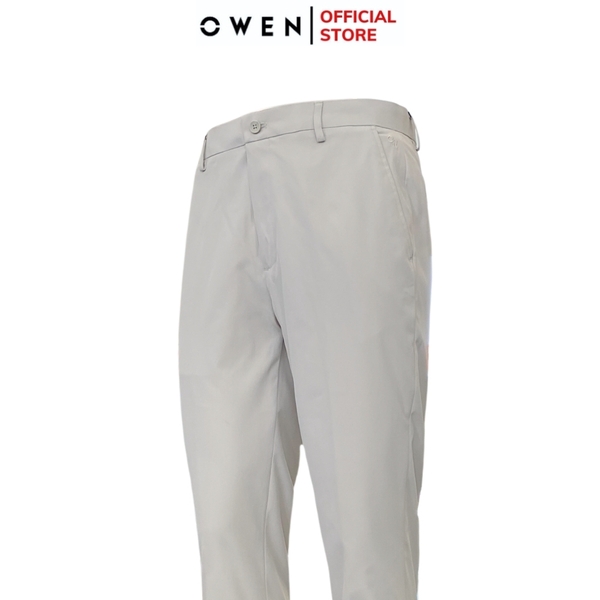 Quần Tây Nam Owen QG242425 màu be dáng S-Form chất liệu poly