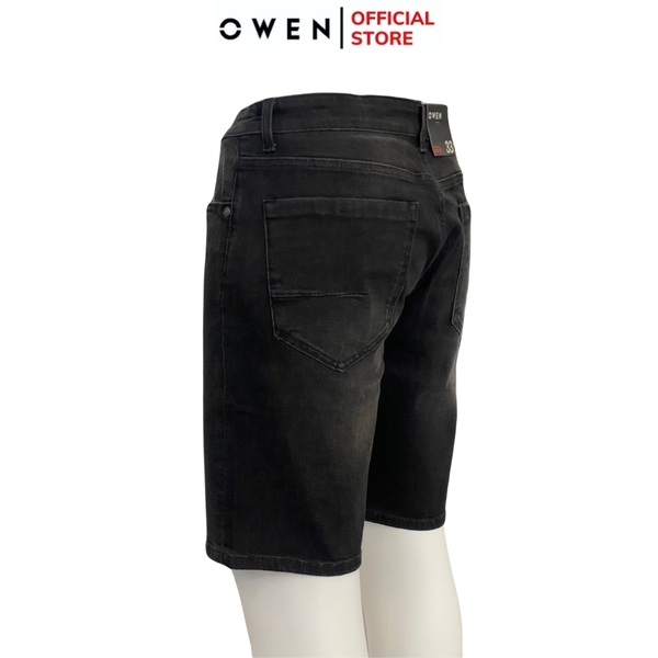 Quần Short Nam Owen SJ231827 màu đen dáng Slim Fit chất liệu cotton