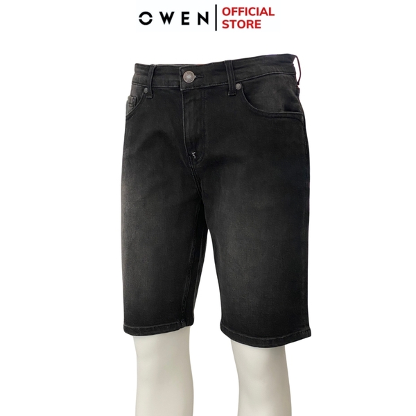 Quần Short Nam Owen SJ231827 màu đen dáng Slim Fit chất liệu cotton